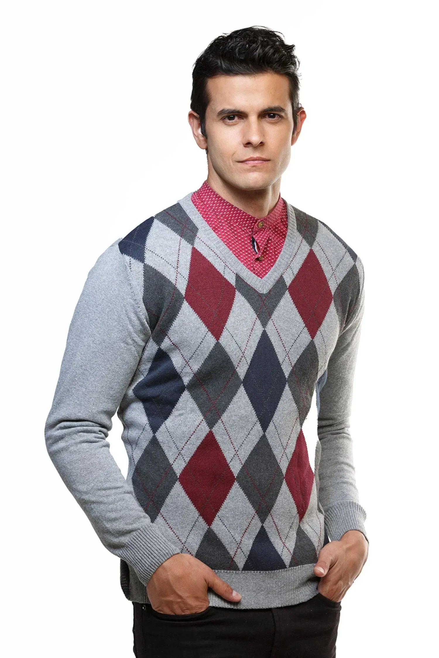 Suéter San Agustín en algodón regenerado rombos – Hombre